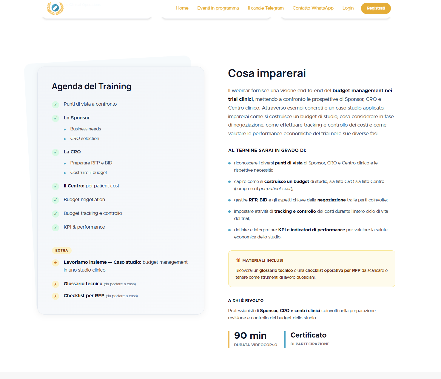 Nuova landing — cosa imparerai