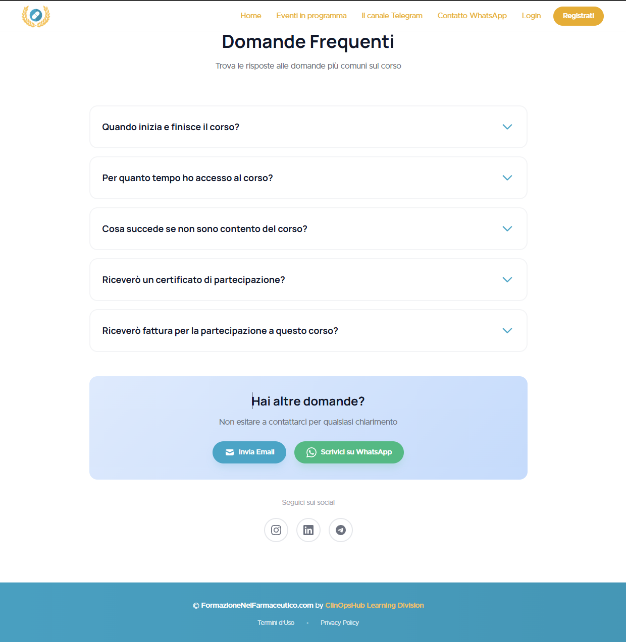 Nuova landing — domande frequenti